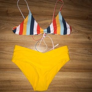 Thin strap top high waisted bottom bikini